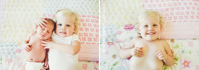 baby girl with newborn photos