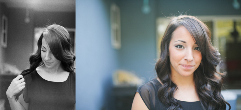 Pretty girl in front of house