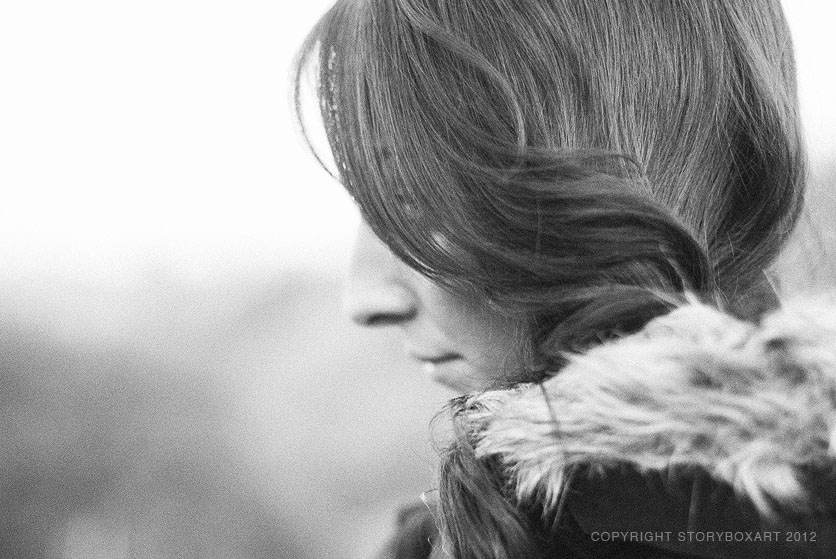 girl in furry jacket in east bay